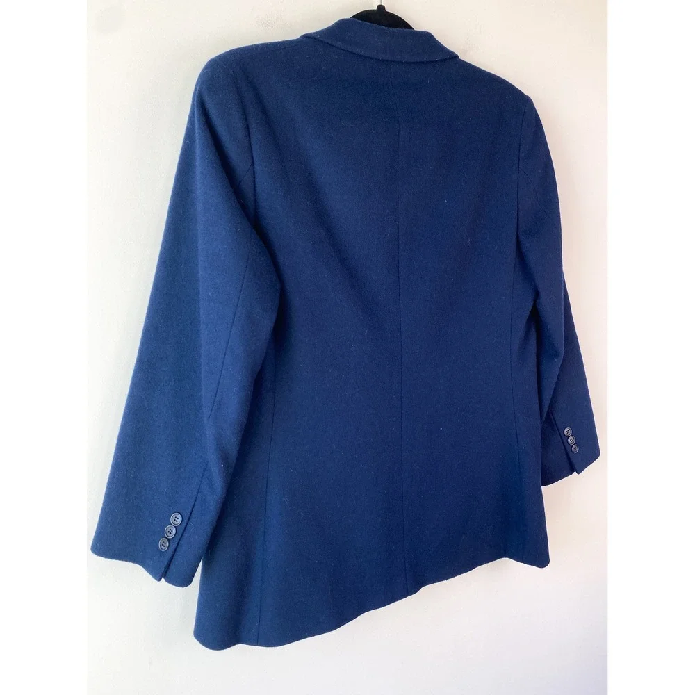 LL Bean Womens Blazer 10P Navy Wool Cashmere Vintage Jacket Petite‎ Old Money